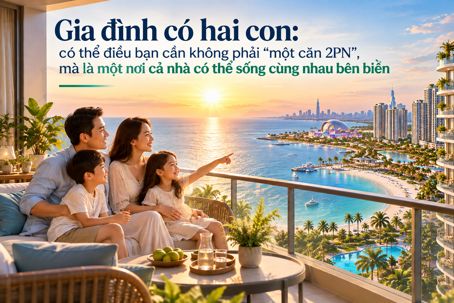 Gia đình 2 con chọn căn hộ Vinhomes Cần giờ